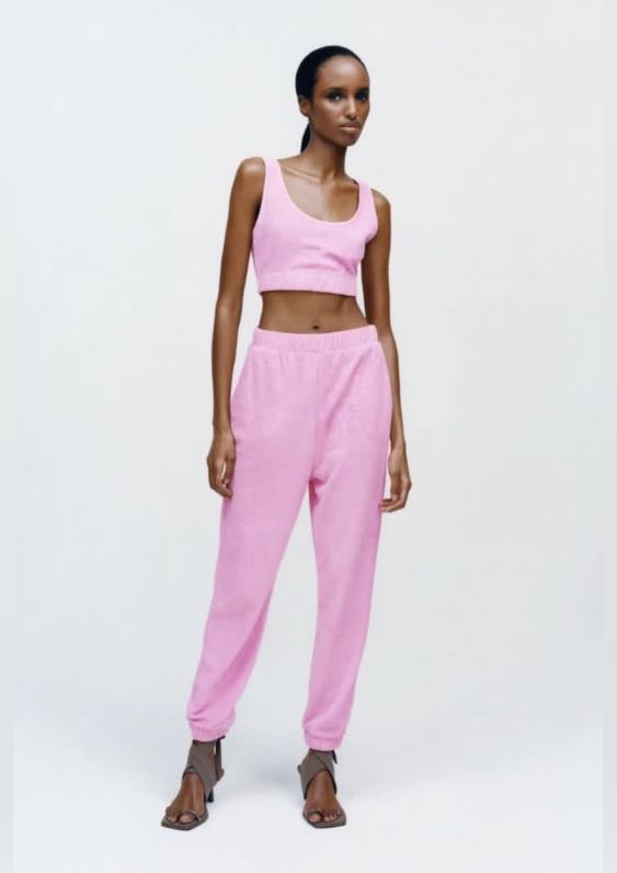Zara pink best sale joggers