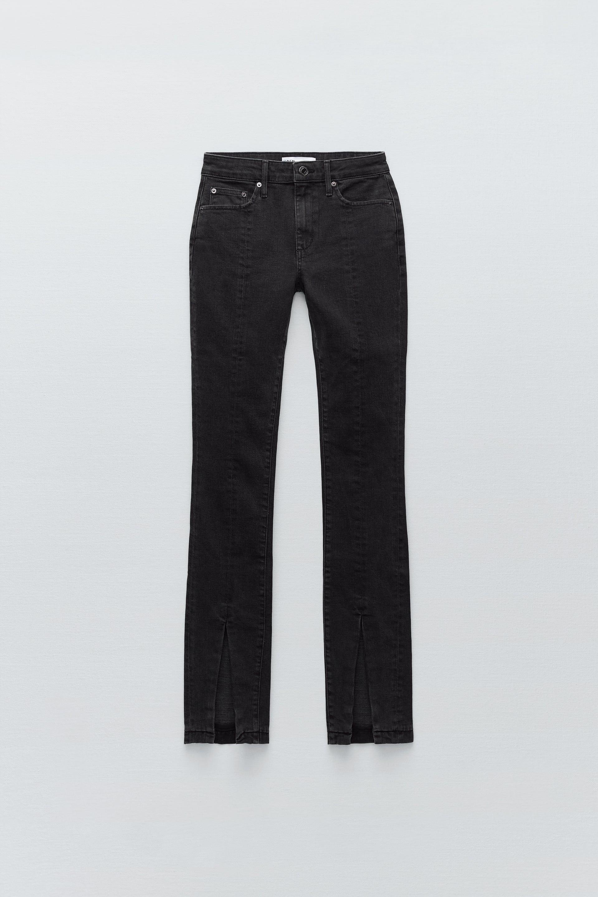 ZARA ZW The Split Hem Straight Jeans, Fesyen Wanita, Pakaian Wanita,  Bawahan di Carousell