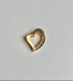 18 karat open heart with diamonds slider pendant