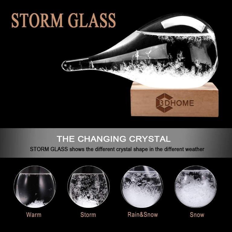 3D HOME Storm Glass Weather Stations Water Drop Weather Predictor Creative Forecast Nordic Style Decorative Weather Glass Large 