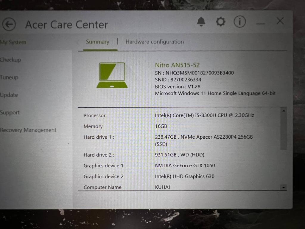 Acer Nitro 5 AN515-52, Computers & Tech, Laptops & Notebooks on Carousell