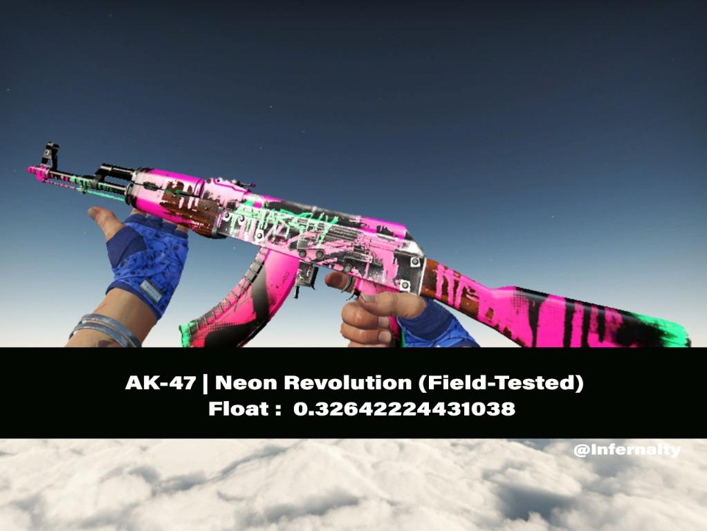 AK-47 Neon Revolution FT CSGO SKINS KNIVES, Video Gaming, Gaming ...