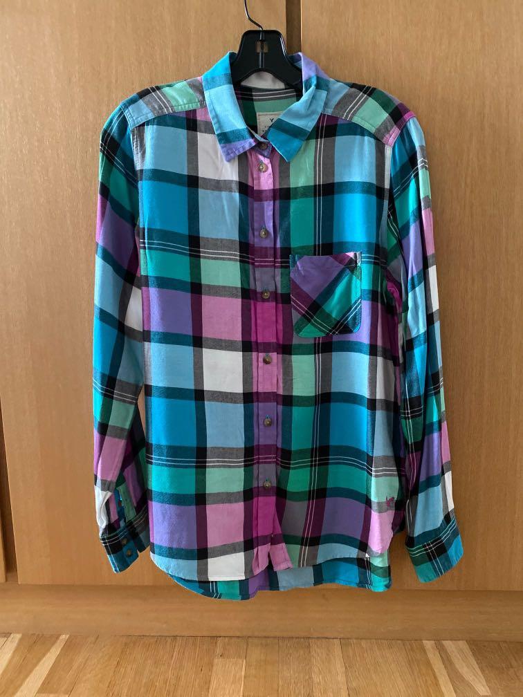 Vintage Boyfriend Plaid Flannel Shirt 