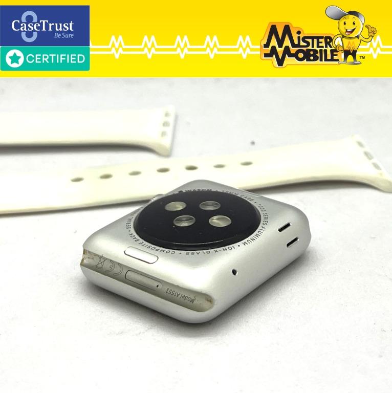Apple watch series 1 38mm silver aluminum case with white sport band clearance