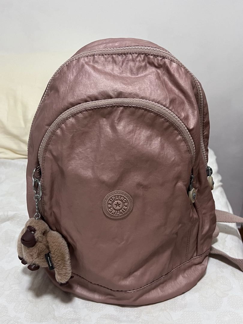 Kipling rose discount gold metallic backpack