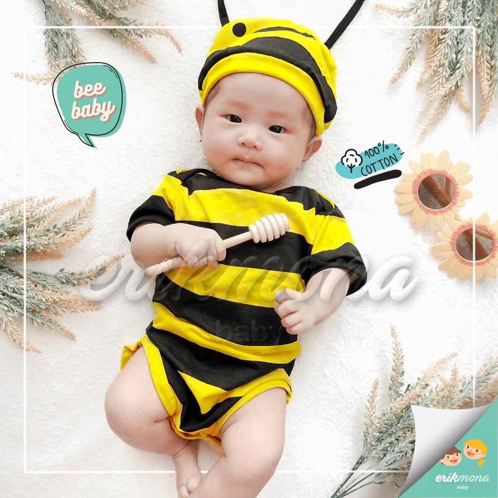 BABY BEE ROMPER COSTUME COMPLETE SET UNISEX BOY GIRL, Babies & Kids