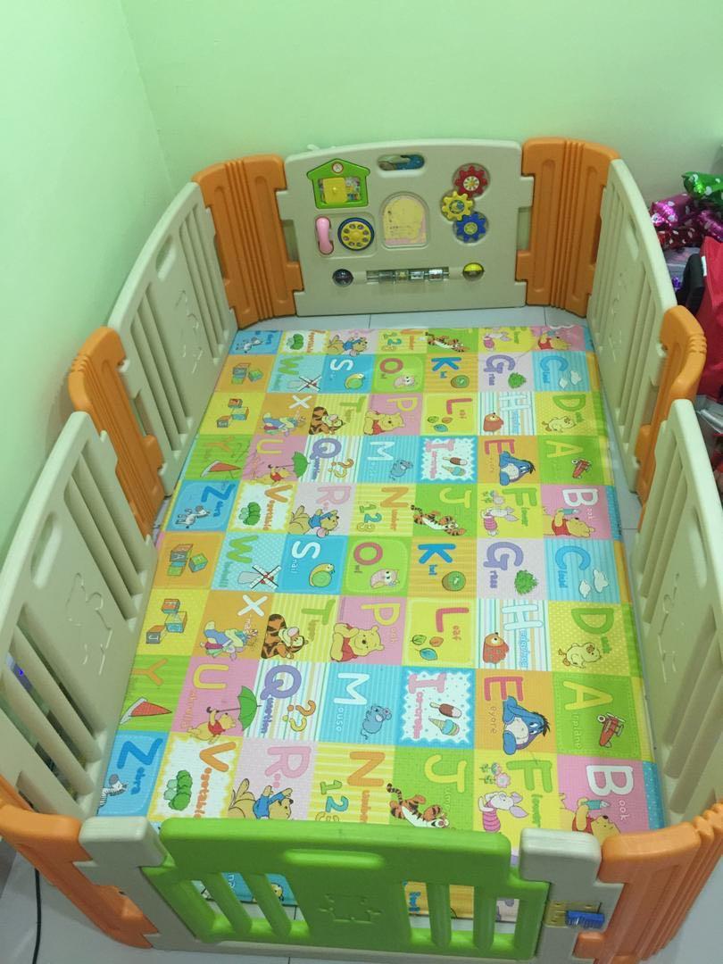 Baby Fence Playground with playmat Babies Kids Infant Playtime