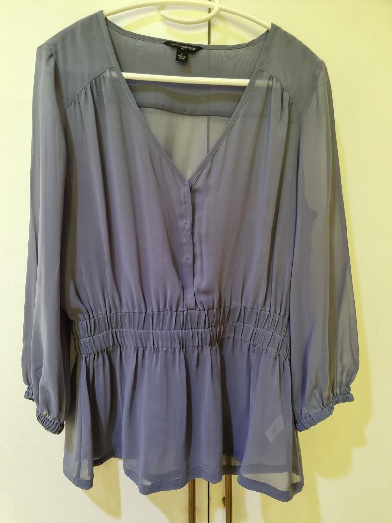 Banana Republic Sheer Lavender Blouse (Category: Blouses) located in Manila. Submitted by decluttermystuff21 (Listing ID 1148430105, Image 1). Description: Banana Republic Sheer Lavender Blouse Size on tag - S Very good condition, no flaws.