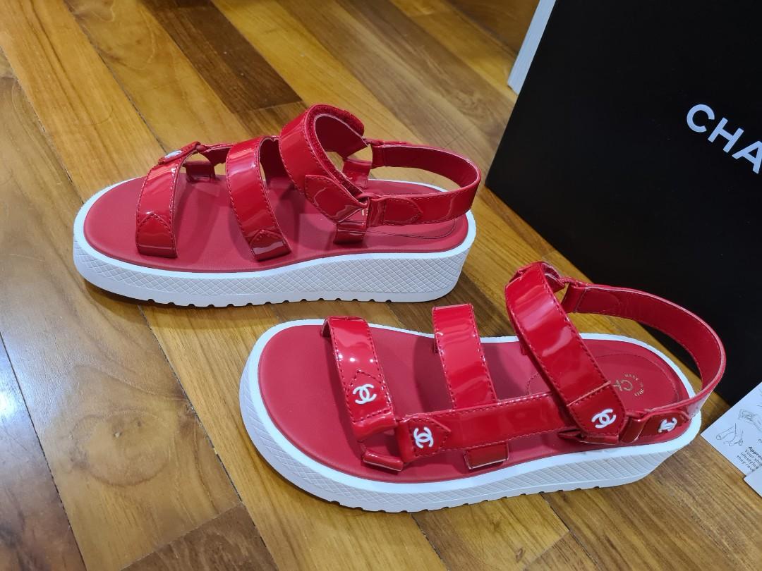 Red chanel clearance sandals