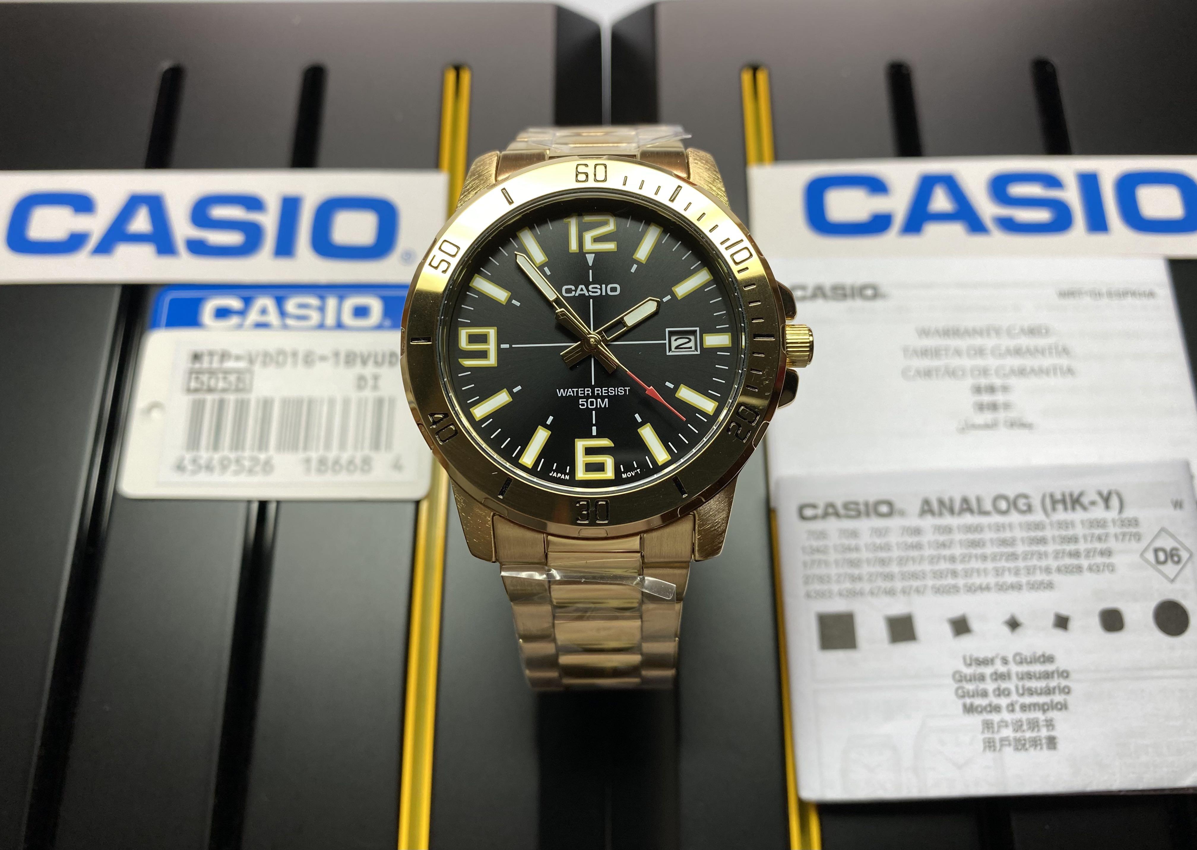Casio MTPVD01 ENTICER Men s Gold Tone Analog Watch MTPVD01G 1B Brand New Men s Fashion Watches Accessories Watches on Carousell