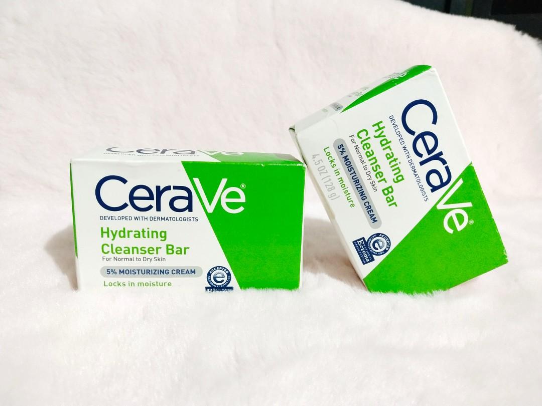 CeraVe Hydrating Cleanser Bar 128g (Category: Bath) located in Makati City. Submitted by quinneverleigh (Listing ID 1148412002, Image 2). Description: box has stains and dents bawal sa maarte but then hindi Naman affected yung loob 2pcs available actual photo posted.