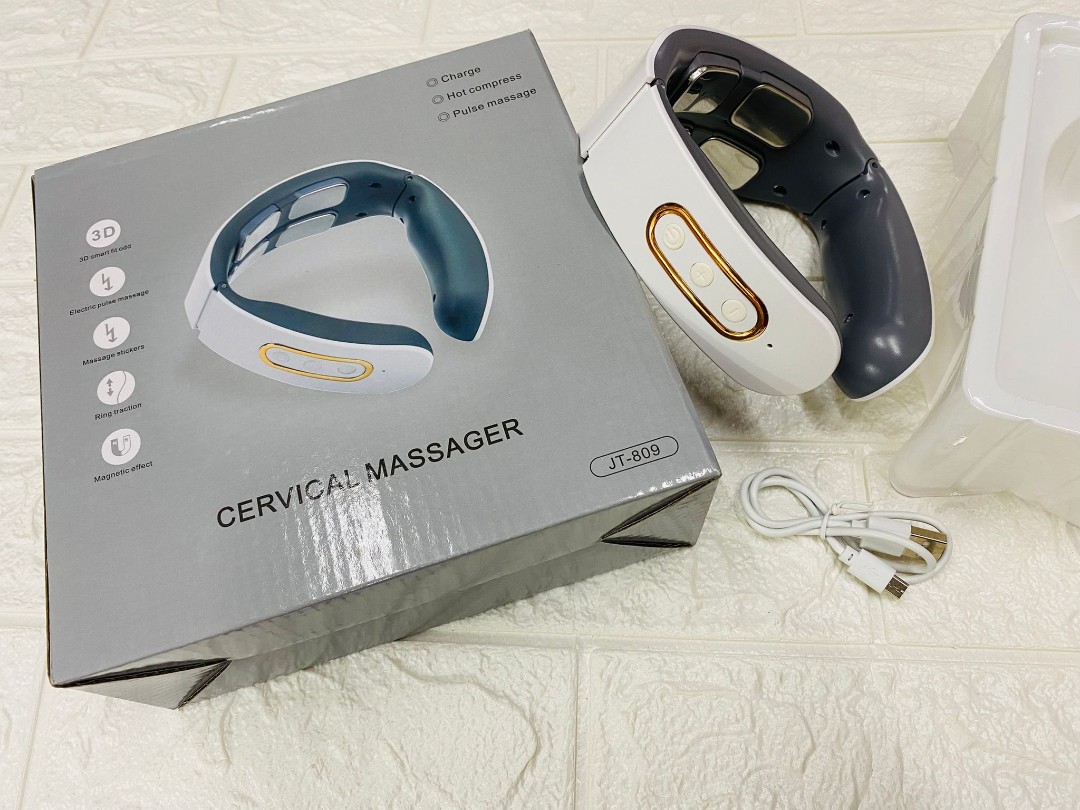 1pc Pulse Smart Mini Neck Massager Sticker USB Rechargeable Multi-function  Massage Device Portable Shoulder & Neck Massager