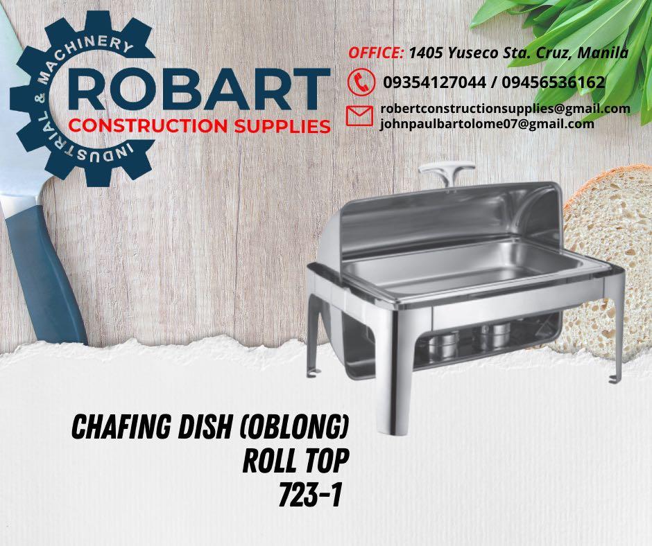 Chafing Dish (Oblong) Roll top (723-1) (Category: Other Kitchenware & Tableware) located in Manila. Submitted by tina.sales (Listing ID 1148258239, Image 1). Description: MODEL : Models Available Attached. NOTE: The price depends on the model 𝑹𝑶𝑩𝑨𝑹𝑻 𝑪𝑶𝑵𝑺𝑻𝑹𝑼𝑪𝑻𝑰𝑶𝑵 𝑺𝑼𝑷𝑷𝑳𝑰𝑬𝑺 SEND US MESSAGE FOR INQUIRIES ‼️‼️ 🔵100% Trusted Supplier 🔵Competitive Price 🔵𝑾𝒆 𝒂𝒓𝒆 𝑫𝑻𝑰 𝑹𝒆𝒈𝒊𝒔𝒕𝒆𝒓𝒆𝒅 & 𝑩𝑰𝑹 𝐀𝐂𝐂𝐑𝐄𝐃𝐈𝐓𝐄𝐃 P