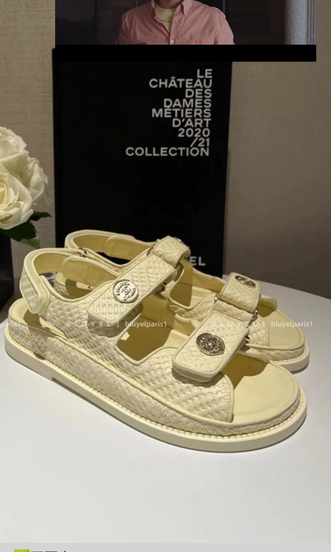 chanel dad sandals size 38