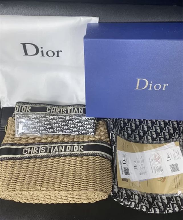 Christian Dior straw bag, Luxury, Bags & Wallets on Carousell