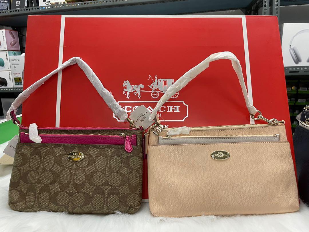 Coach Pop Pouch Buy 1 Take 1 (Category: Luxury Bags & Wallets) located in Manila. Submitted by agsbeagle888 (Listing ID 1148334053, Image 1). Description: Coach F52619 - Signature Pop Pouch in Khaki Pink Ruby Details Signature canvas with leather trim Credit card and multifunction pockets Zip-top closure, fabric lining Strap with clip to form a wrist strap or small top handle Removable pouch 9 (L) x 5 (H) x 1 1/4 (W) Coach F53014 - Pop Pouch in B