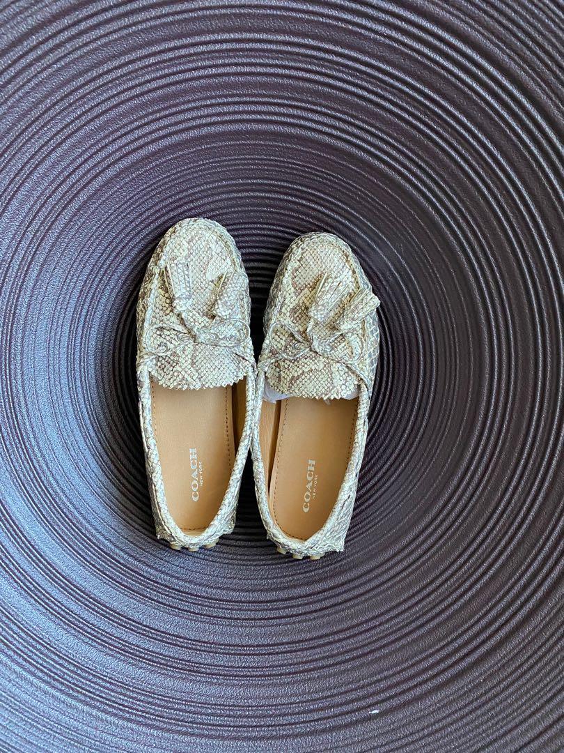 Coach Snakeskin Shoes Women s Fashion Footwear Loafers on Carousell