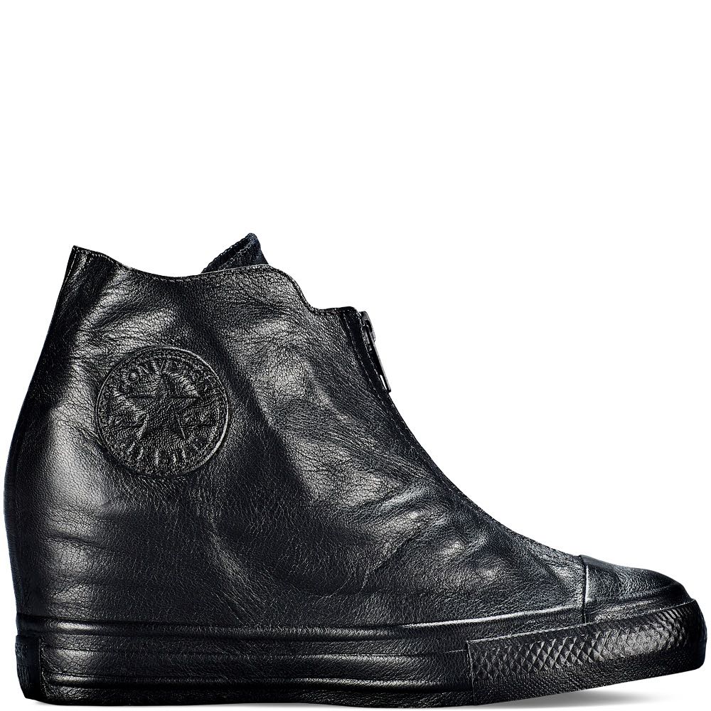 Leather wedge converse deals