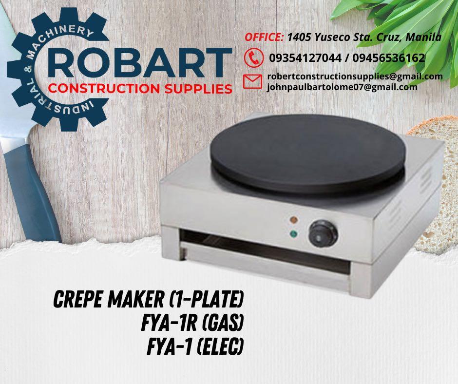 Crepe Maker (1-Plate) (Gas,Electric) (Category: Other Kitchenware & Tableware) located in Manila. Submitted by tina.sales (Listing ID 1148258952, Image 1). Description: MODEL : Models Available Attached. NOTE: The price depends on the model 𝑹𝑶𝑩𝑨𝑹𝑻 𝑪𝑶𝑵𝑺𝑻𝑹𝑼𝑪𝑻𝑰𝑶𝑵 𝑺𝑼𝑷𝑷𝑳𝑰𝑬𝑺 SEND US MESSAGE FOR INQUIRIES ‼️‼️ 🔵100% Trusted Supplier 🔵Competitive Price 🔵𝑾𝒆 𝒂𝒓𝒆 𝑫𝑻𝑰 𝑹𝒆𝒈𝒊𝒔𝒕𝒆𝒓𝒆𝒅 & 𝑩𝑰𝑹 𝐀𝐂𝐂𝐑𝐄𝐃𝐈𝐓𝐄𝐃 Pro