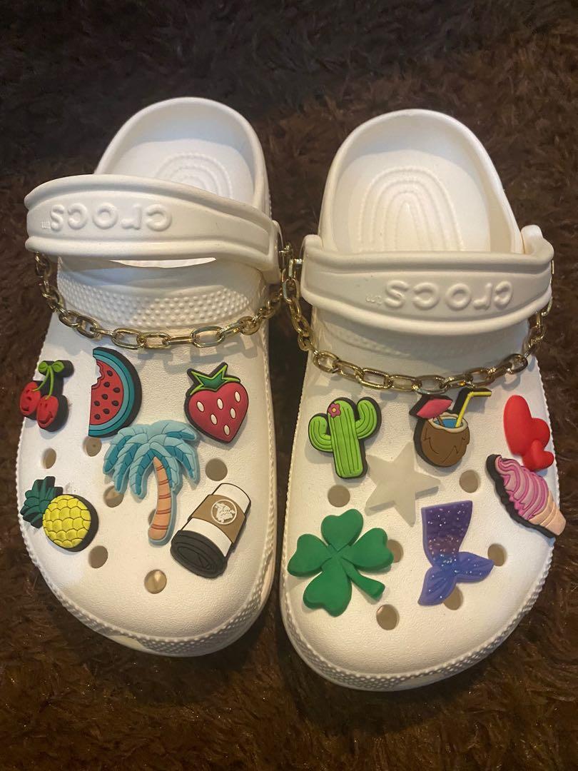 Crocs with jibbitz, Women's Fashion, Footwear, Slippers and slides on Carousell