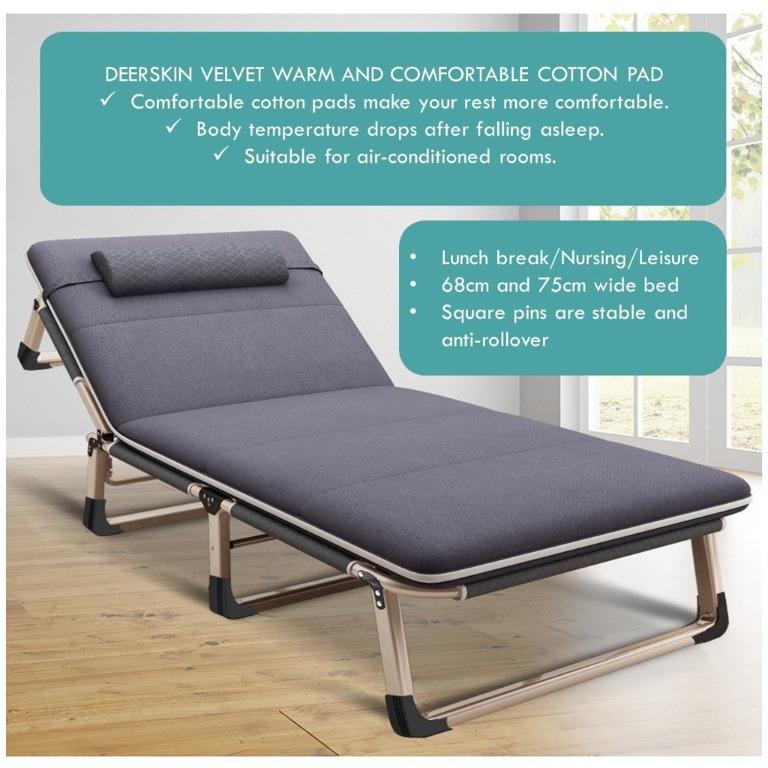 Foldable Bed Folding Recliner Bed Portable Bed Camping Bed, Furniture