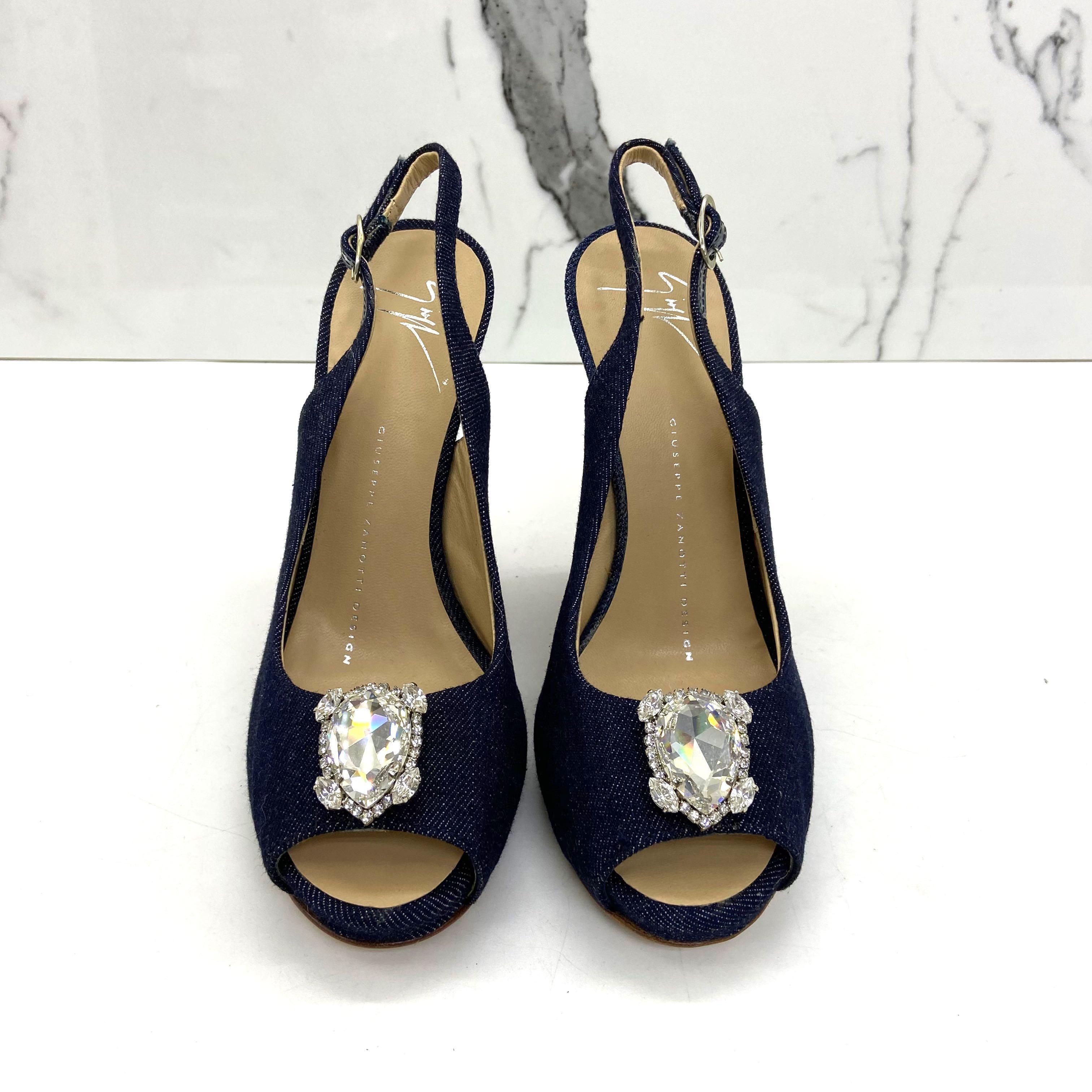 GIUSEPPE ZANOTTI DENIM HEELS SIZE 35 227003533