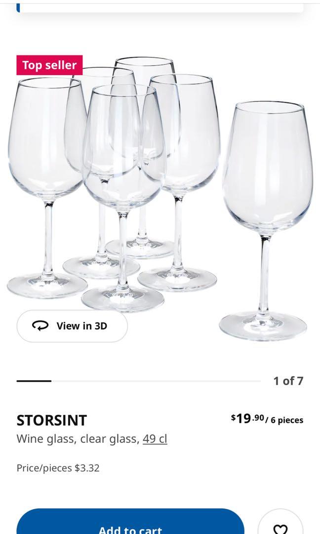 STORSINT Red wine glass, clear glass, Height: 8 Package quantity: 6 pack -  IKEA