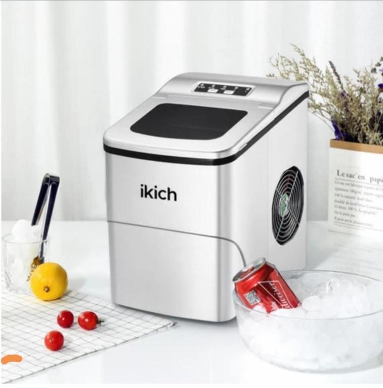 IKICH Ice Maker, Portable Electric Countertop Ice Maker, 6Mins Fast Ice