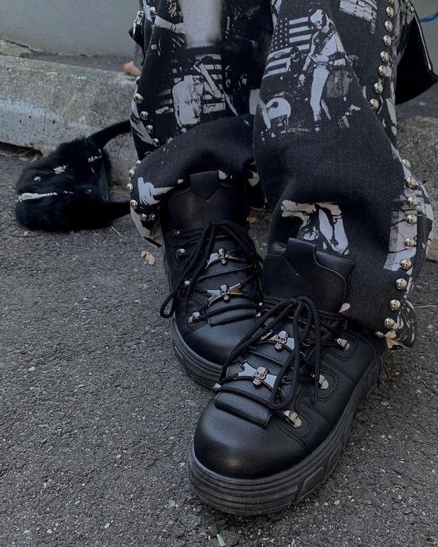Koi Footwear Rimo Core Chunky Black Trainers Original RimoCore Alt Goth Punk Gothic