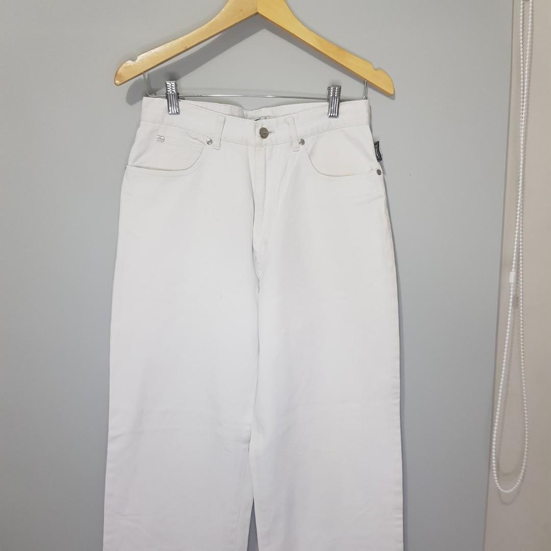 Lacoste white highwaist wide leg jeans 