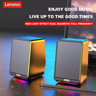 Lenovo TS38 Desktop Home Small Speaker USB Desktop Mini Subwoofer LED Color Computer Speaker