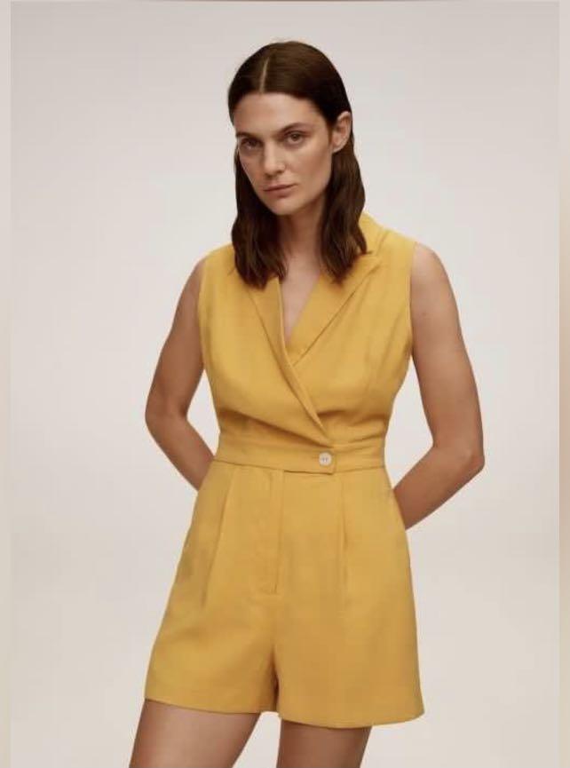 Mango Linen Romper (Category: Rompers) located in Mexico. Submitted by joyness2theworld (Listing ID 1148342694, Image 2). Description: Shipping fee shouldered by buyer.