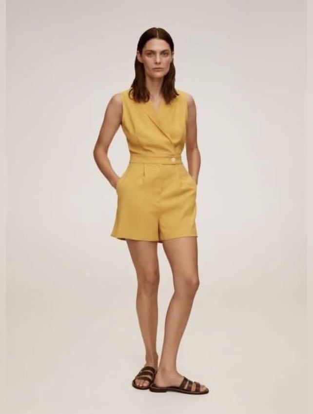Mango Linen Romper (Category: Rompers) located in Mexico. Submitted by joyness2theworld (Listing ID 1148342694, Image 3). Description: Shipping fee shouldered by buyer.