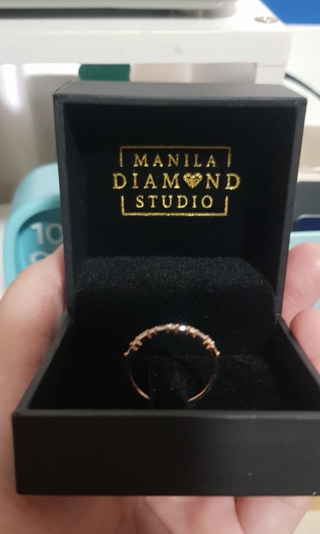 Manila Diamond Studio dainty ring (Category: Rings) located in Quezon City. Submitted by bons83 (Listing ID 1148331389, Image 3). Description: half eternity ring .19 carat natural diamond vs2 clarity g-h color 18k rose gold setting size 7 with certificate from manila diamond studio.
