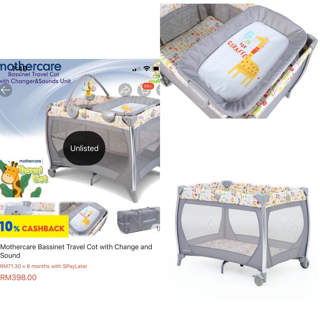 Mothercare bassinet 2025 travel cot