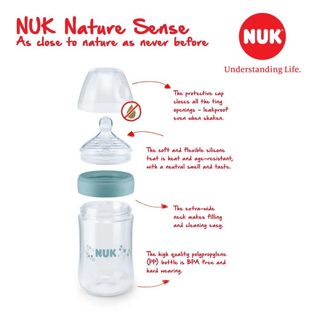 NUK Nature Sense PP Bottle with Silicone Teat Size 2 260ml