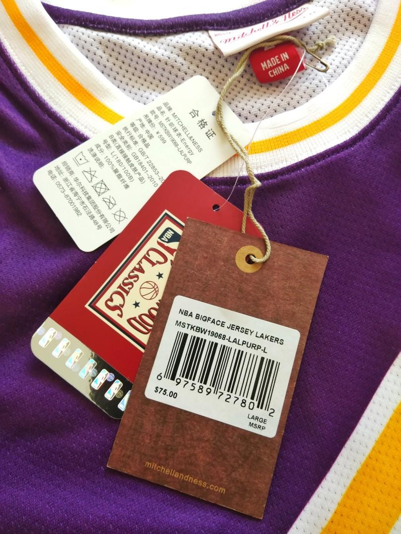 LOS ANGELES LAKERS BIG FACE JERSEY MSTKBW19068-LALPURP