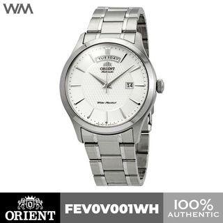 Orient Classic White Dial Formal Dress Automatic Watch with Day Display FEV0V001WH