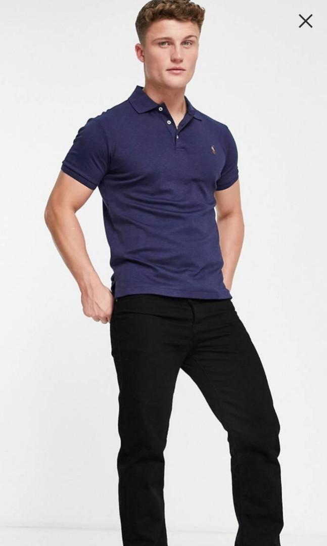 Polo ralph lauren slim top pima logo polo shirt
