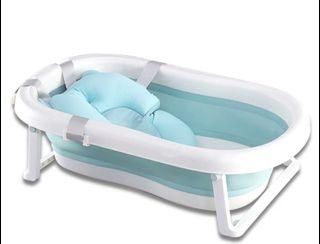 Portable Folding Baby Bath Tub Large, Anti-Slip with FREE cushion