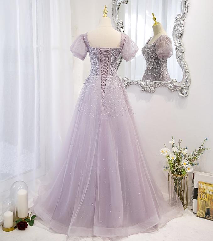 Purple dress gown shop
