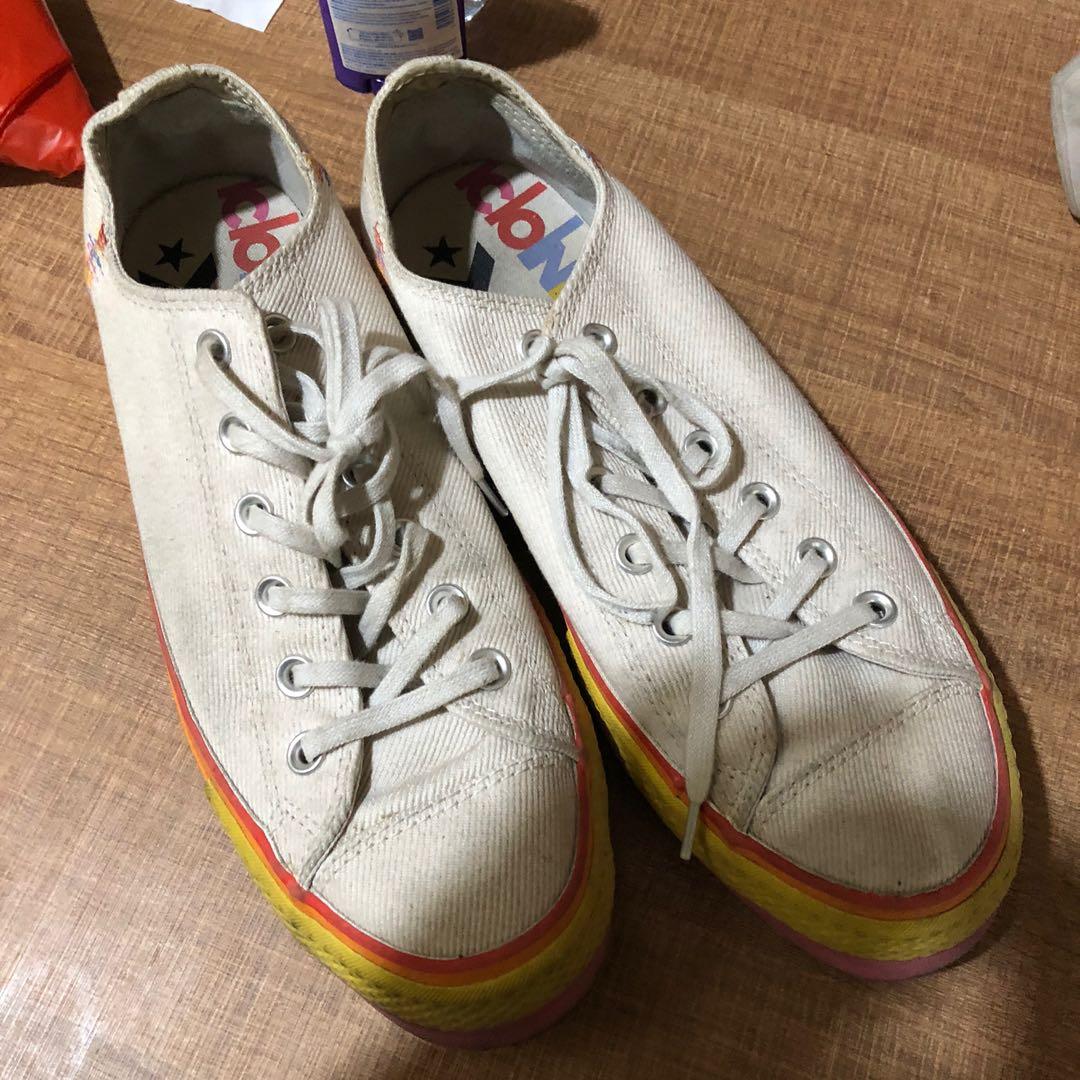 rainbow high top converse