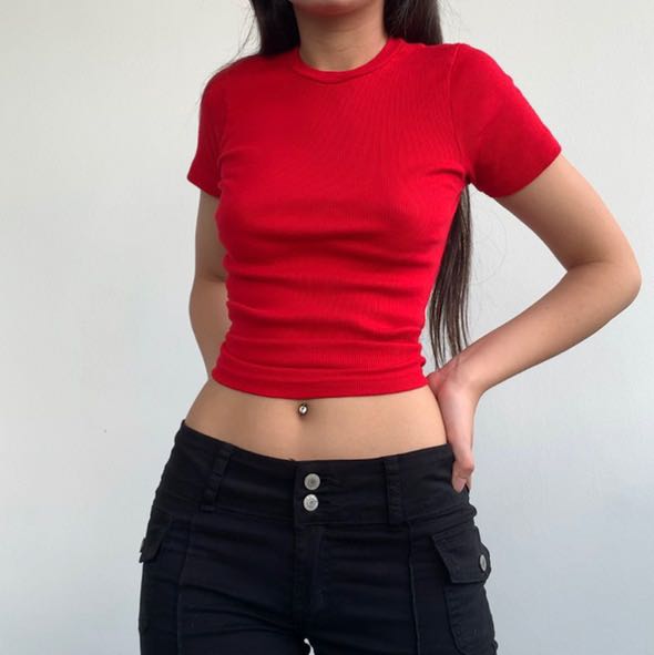Brandy Melville Red Tube Top, Women's Fashion, Tops, Blouses on