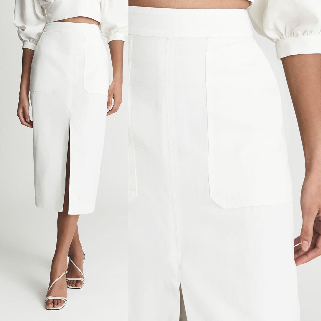 Reiss white midi skirt cheap