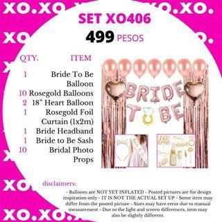 Restock!!! Bridal Shower Party Decoration Set Bride to Be Balloon Sash Headband Photo booth Props Rosegold Balloons Heart Foil Balloon Foil Curtain