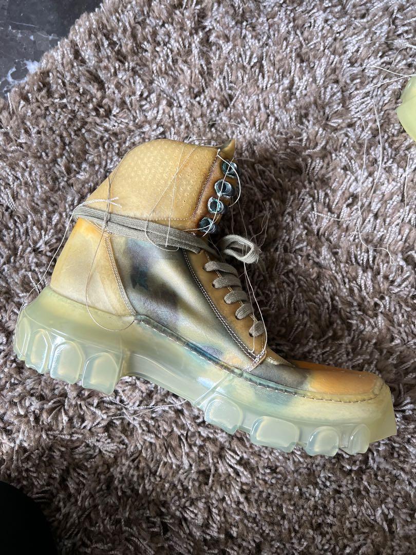 Rick Owens Tractor Dunk transparent leather boots
