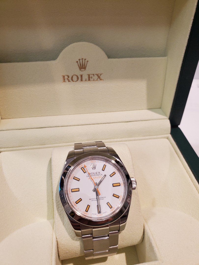 Rolex Migauss白面行貨full set 116400, 名牌, 手錶- Carousell