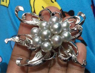 Salt water Pearl Silver Brooch Pin