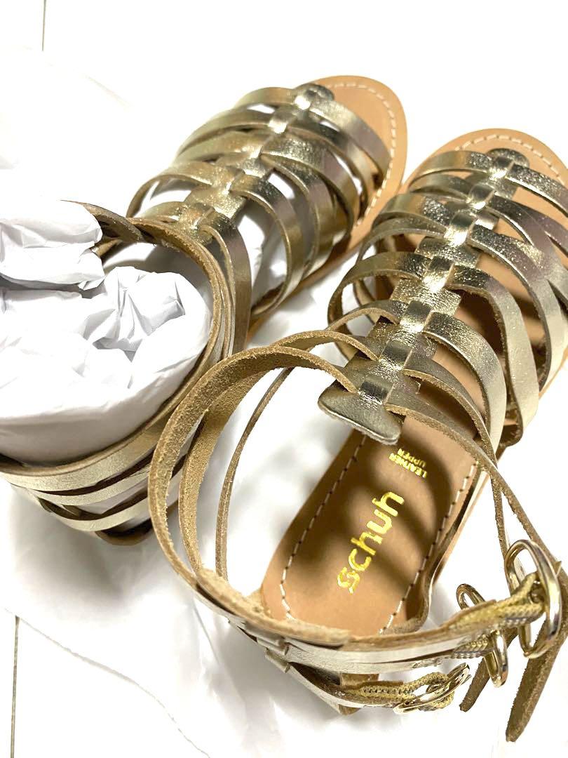 Gold leather hotsell gladiator sandals