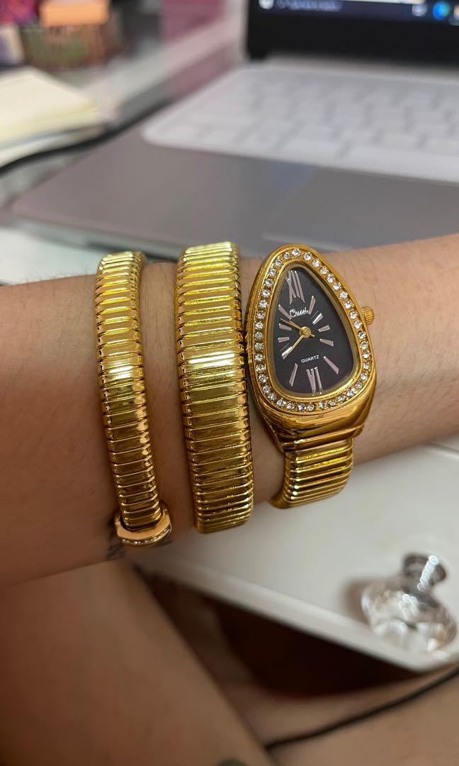Serpenti snake watch gold, Women's Fashion, Watches & Accessories ...